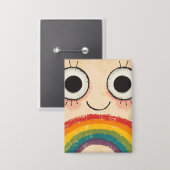 BADGE VISAGE HEUREUX ARC-EN-CIEL (Recto/Verso)