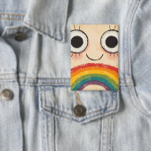 BADGE VISAGE HEUREUX ARC-EN-CIEL (Insitu)