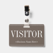 Badge "VISITEUR" à l'ancienne (Avant avec clip)