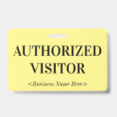 Badge "VISITEUR AUTORISÉ" de style rétro (Arrière)