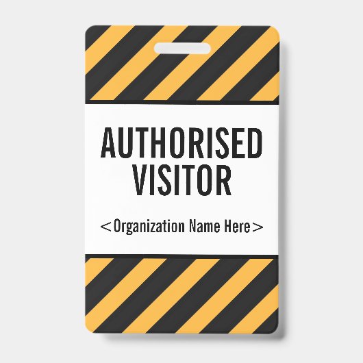 Badge "VISITEUR AUTORISÉ" qui attire l'attention (Avant)