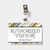 Badge "VISITEUR AUTORISÉ !" respectable (Arrière avec clip)