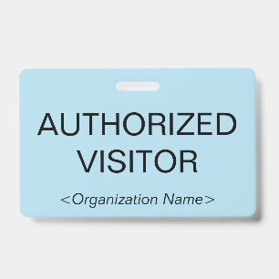 Badge "VISITEUR AUTORISÉ" simple