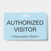 Badge "VISITEUR AUTORISÉ" simple (Arrière)