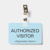 Badge "VISITEUR AUTORISÉ" simple (Arrière avec clip)