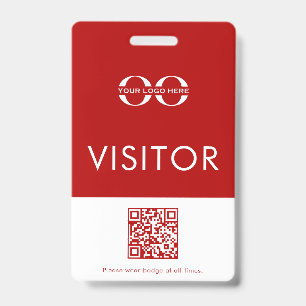 Badge Visiteur avec Logo de Société Rouge Personna