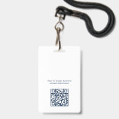 Badge visiteur avec logo d'entreprise bleu (Arrière avec lanière)