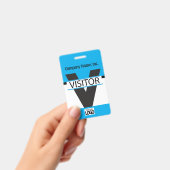 Badge Visiteur avec votre Logo - Bleu Bébé (Manuel / portable)