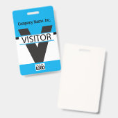 Badge Visiteur avec votre Logo - Bleu Bébé (Avant & arrière)
