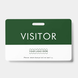 Badge Visiteur de logo d'entreprise vert personnalisable