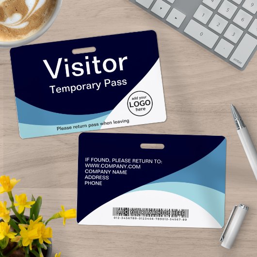Badge visiteur d'entreprise code-barres personnali