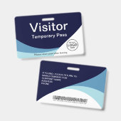 Badge visiteur d'entreprise code-barres personnali (Avant & arrière)