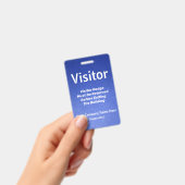 Badge Visiteur Design Cuir Bleu (Manuel / portable)