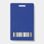 Badge Visiteur Design Cuir Bleu (Arrière)