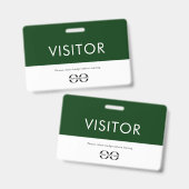 Badge Visiteur du logo de l'entreprise verte personnalis (Avant & arrière)