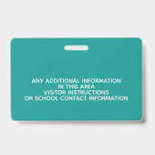 Badge Visiteur - Écoles Parents - POUR MODIFIER LA (Arrière)