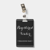 Badge "Visiteur Enregistré" Glamour (Arrière avec clip)