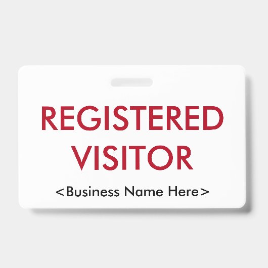 Badge "VISITEUR INSCRIT" minimal (Avant)