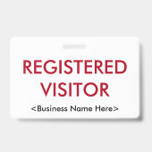 Badge "VISITEUR INSCRIT" minimal (Arrière)