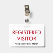Badge "VISITEUR INSCRIT" minimal (Arrière avec clip)