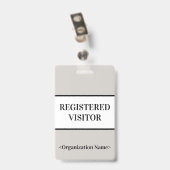 Badge "VISITEUR INSCRIT" Minimal (Arrière avec clip)