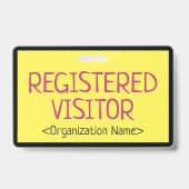 Badge "VISITEUR INSCRIT" Minimaliste (Arrière)