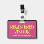 Badge "VISITEUR INSCRIT" Minimaliste (Avant avec clip)