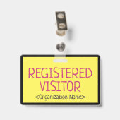 Badge "VISITEUR INSCRIT" Minimaliste (Arrière avec clip)