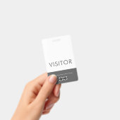 Badge visiteur logo de l'entreprise Gris (Manuel / portable)