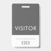 Badge visiteur logo de l'entreprise Gris (Arrière)