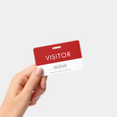 Badge visiteur Logo de société personnalisable | R (Manuel / portable)