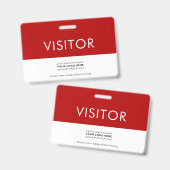 Badge visiteur Logo de société personnalisable | R (Avant & arrière)