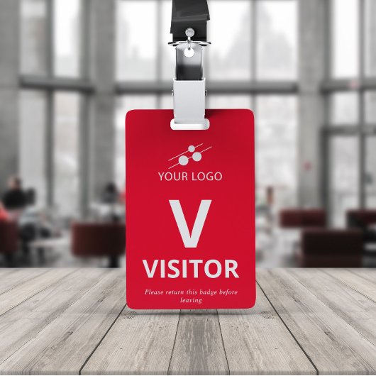 Badge Visiteur Logo Rouge Blanc à Ajouter