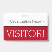 Badge "VISITEUR !" moderne (Arrière)