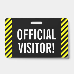Badge "VISITEUR OFFICIEL !" accrocheur