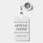 Badge "VISITEUR OFFICIEL" élégant (Avant avec rétractable)