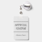 Badge "VISITEUR OFFICIEL" élégant (Arrière avec rétractable)
