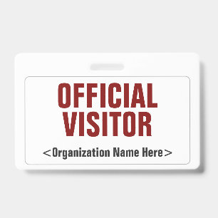 Badge "VISITEUR OFFICIEL" simple