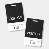 Badge Visiteur Personnalisé d'École avec Logo (Avant & arrière)