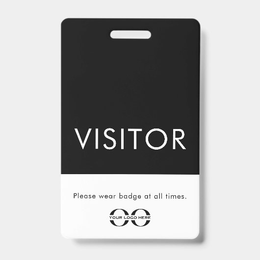 Badge Visiteur Personnalisé d'École avec Logo (Avant)