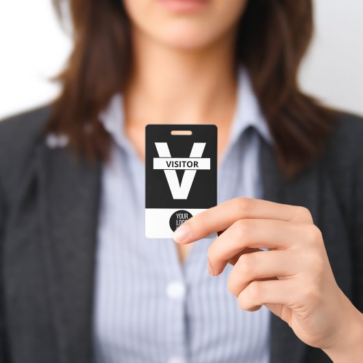 Badge Visiteur personnalisé - Passe photo - Nom ID (Présenté)