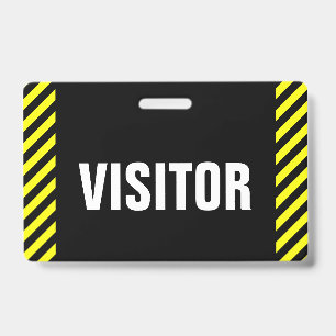 Badge "VISITEUR" + Rayures noires et jaunes