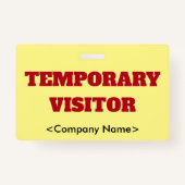 Badge "VISITEUR TEMPORAIRE" (Devant)