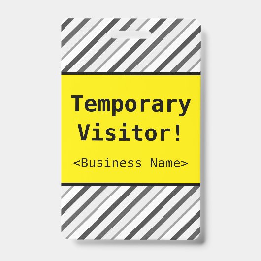 Badge "Visiteur temporaire !" de base (Avant)