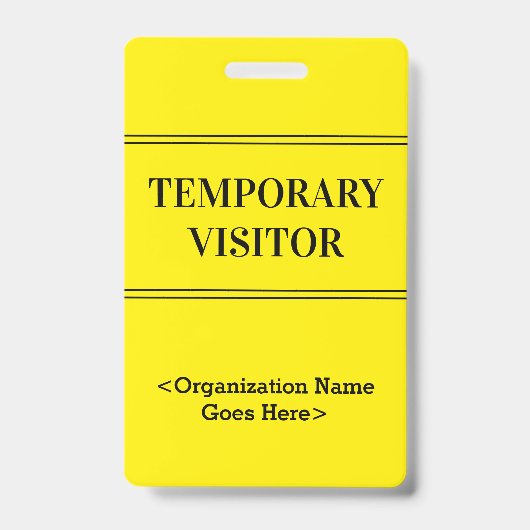 Badge "VISITEUR TEMPORAIRE" respectable (Avant)