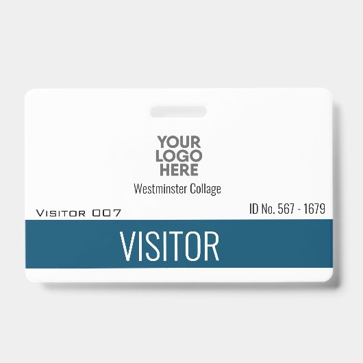 Badge Visiteurs personnalisés Invités Logo Nom de l'entr (Avant)