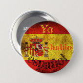 Badge vlag Spanje "Yo hablo español" Ronde Button 7,6 Cm (Voorkant /achterkant)