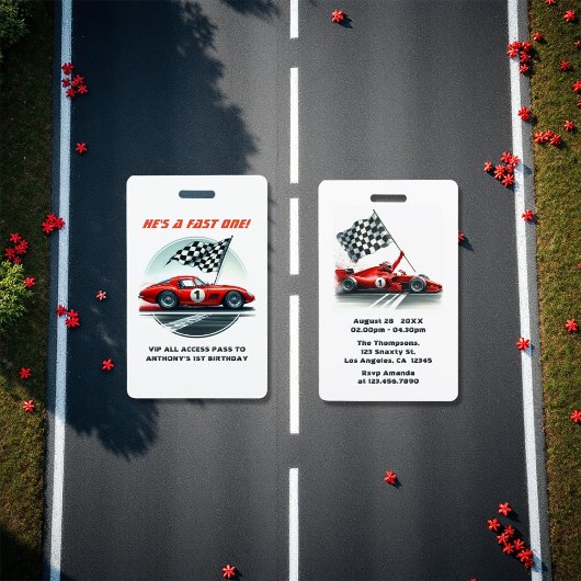Badge Voiture de course Anniversaire VIP Pit Crew Pass