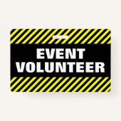 Badge "VOLONTAIRE D'ÉVÉNEMENT" + Insigne noir et jaune (Devant)