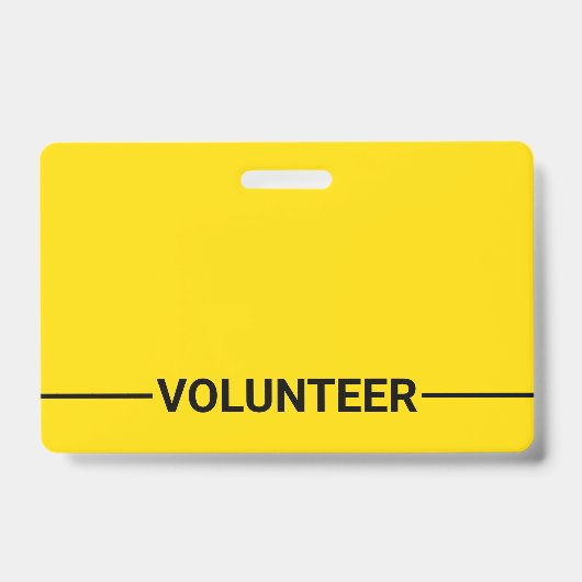 Badge Volontaire jaune vierge (Face)